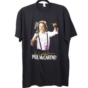 Paul McCartney Up and Coming Tour 2010 T-Shirt Size L Black Concer Tee Cotton